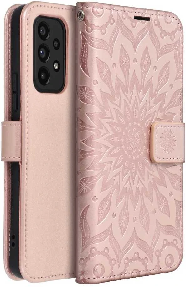 Forcell Oem MEZZO Book dėklas skirtas Samsung Galaxy A53 5G mandala rose auksinis