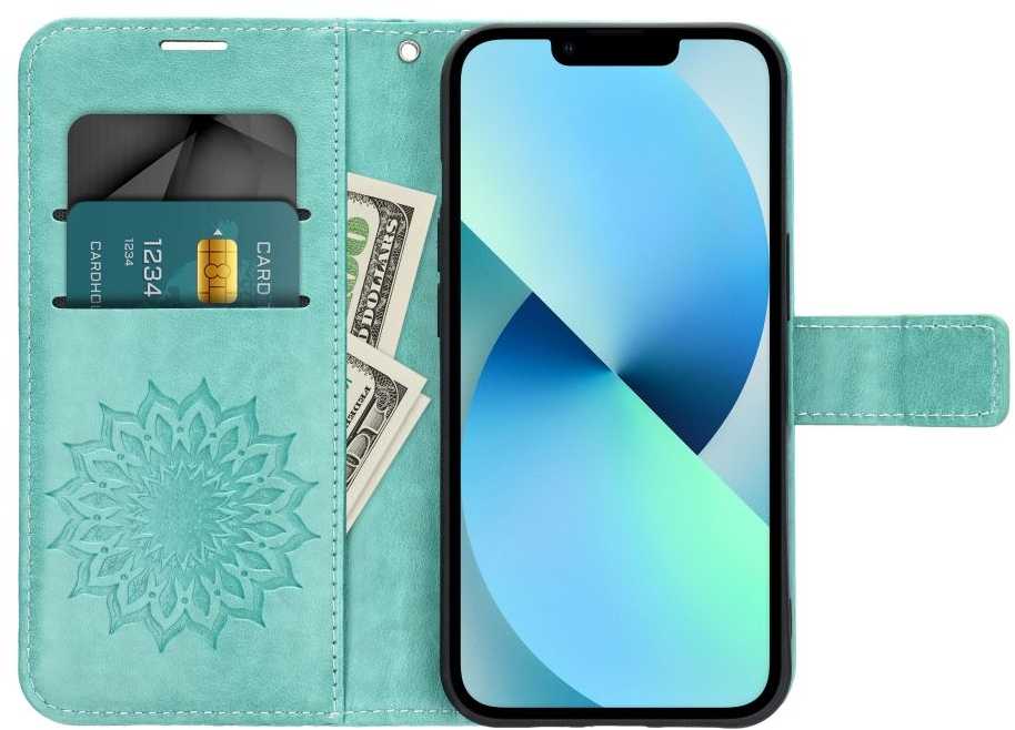 Forcell Oem MEZZO Book dėklas skirtas Samsung Galaxy A53 5G mandala žalios spalvos
