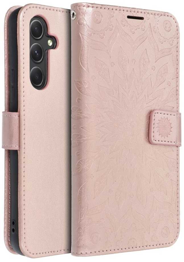 Oem MEZZO Book dėklas skirtas Samsung Galaxy A54 5G mandala rose auksinis