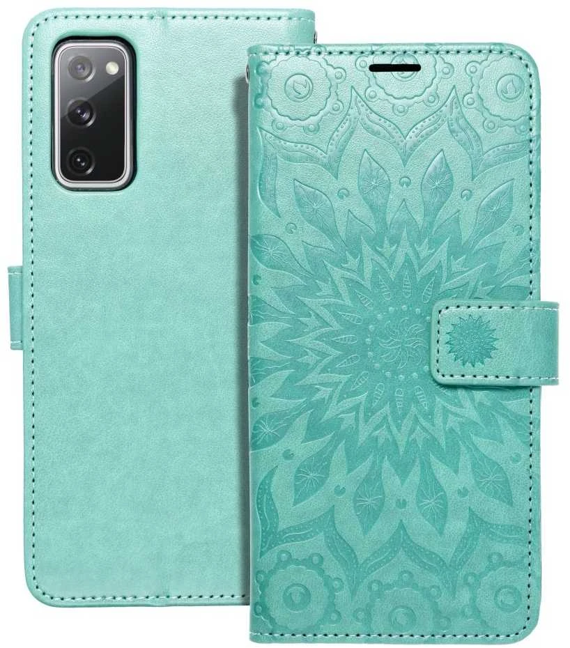 Forcell Oem MEZZO Book dėklas skirtas Samsung Galaxy S20 FE / S20 FE 5G mandala žalios spalvos