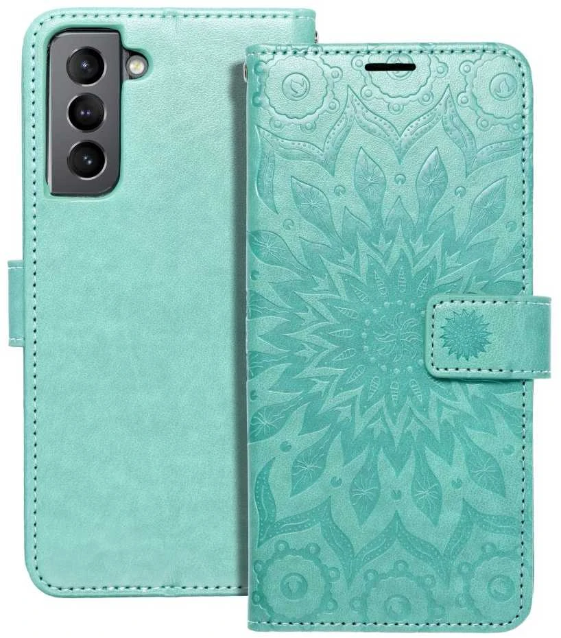Forcell Oem MEZZO Book dėklas skirtas Samsung Galaxy S21 mandala žalios spalvos