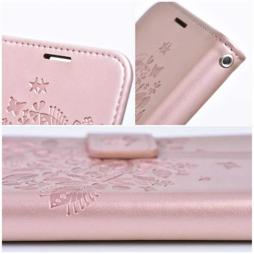 Forcell Oem MEZZO Book dėklas skirtas Samsung Galaxy S22 Ultra medžio rose auksinis