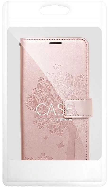 Forcell Oem MEZZO Book dėklas skirtas Samsung Galaxy S22 Ultra medžio rose auksinis