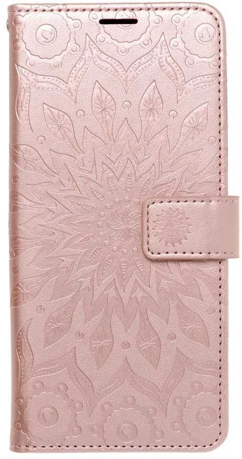Forcell Oem MEZZO Book dėklas skirtas Xiaomi Redmi 13C / POCO C65 mandala rožinio aukso spalvos