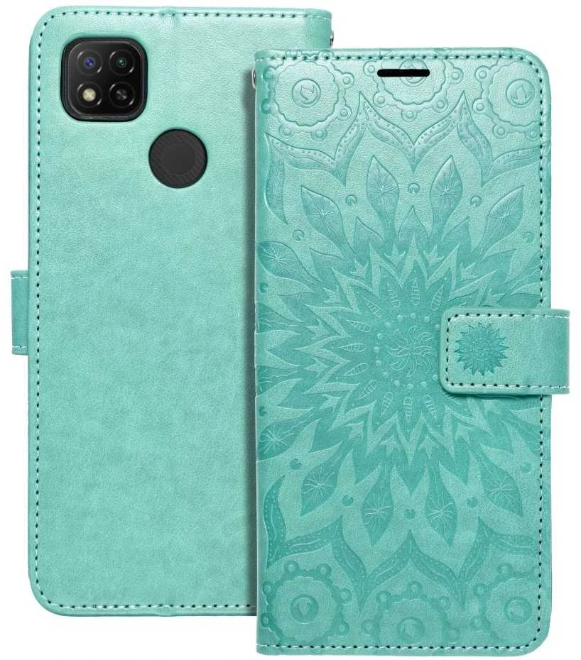 Forcell Oem MEZZO Book dėklas skirtas Xiaomi Redmi 9C / 9C NFC mandala žalios spalvos