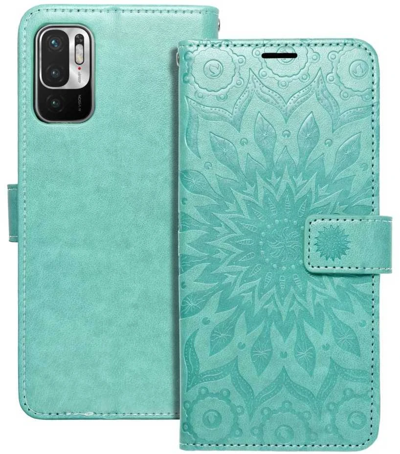 Forcell Oem MEZZO Book dėklas skirtas Xiaomi Redmi Note 10 5G / Poco M3 Pro / Poco M3 Pro 5G mandala žalios spalvos