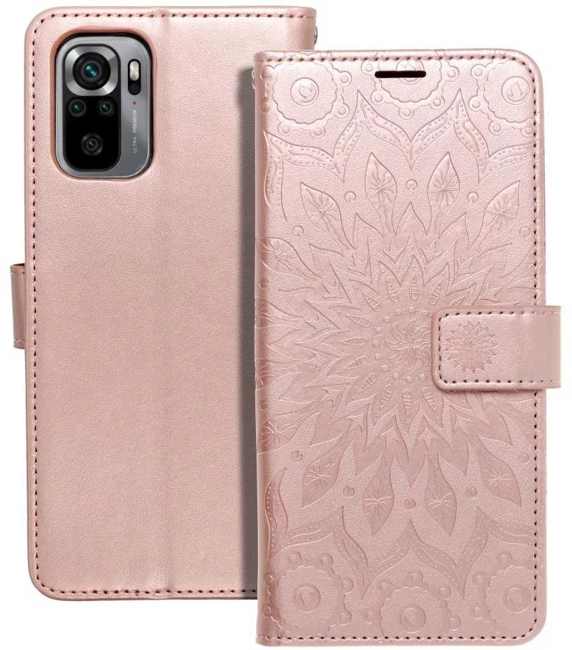 Forcell Oem MEZZO Book dėklas skirtas Xiaomi Redmi Note 10 / 10S mandala rose auksinis
