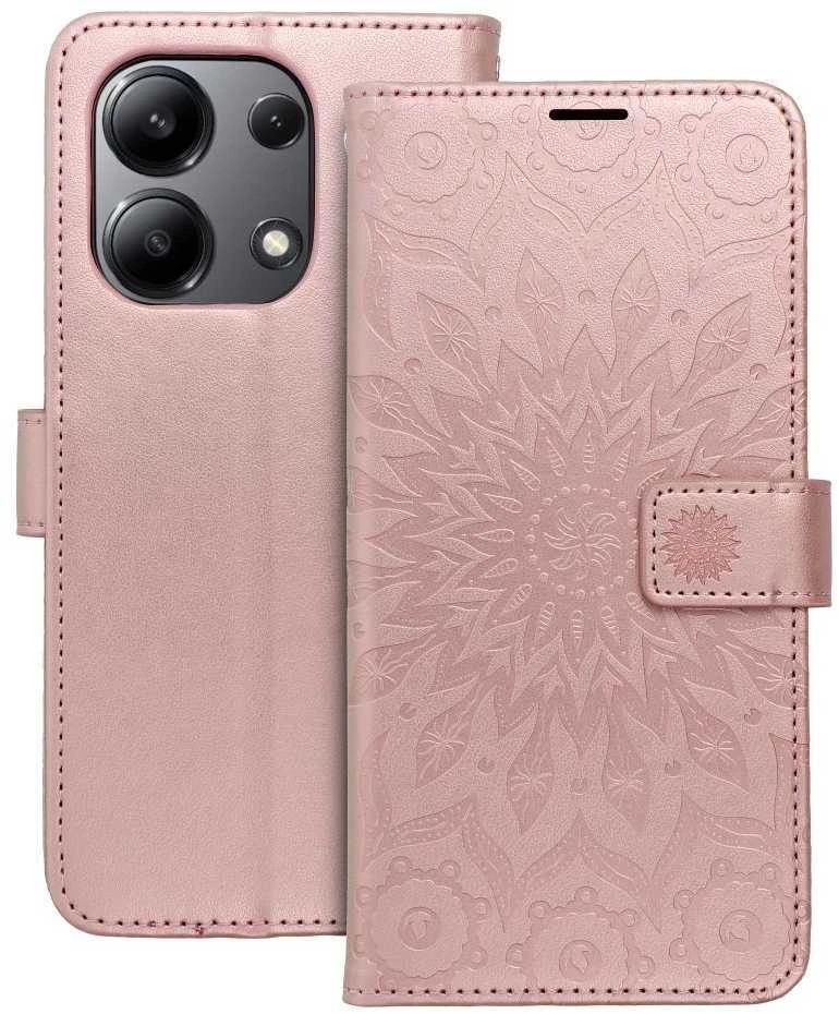 Oem Dėklas su klapką na Xiaomi Redmi NOTE 13 4G Mezzo Book mandala złoto-rožinė