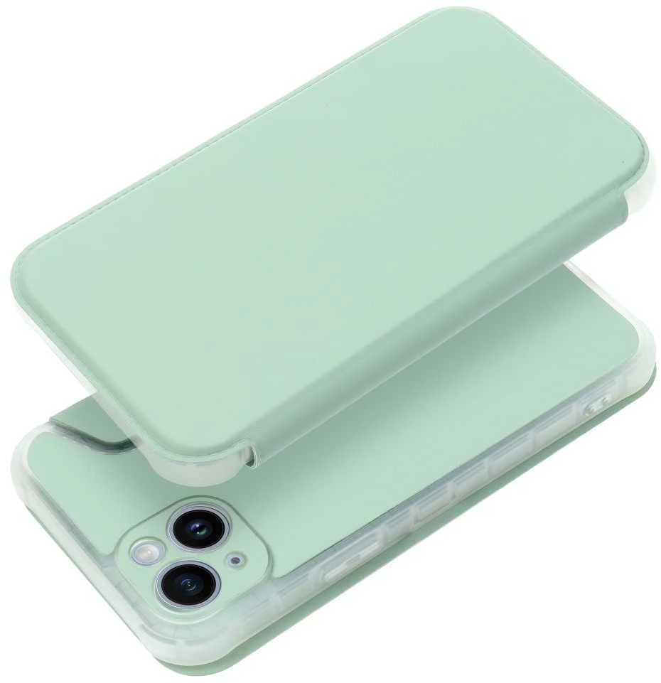 Dėklas OEM PIANO Knygų laikrodis IPHONE 14 Plius šviesiai žalia