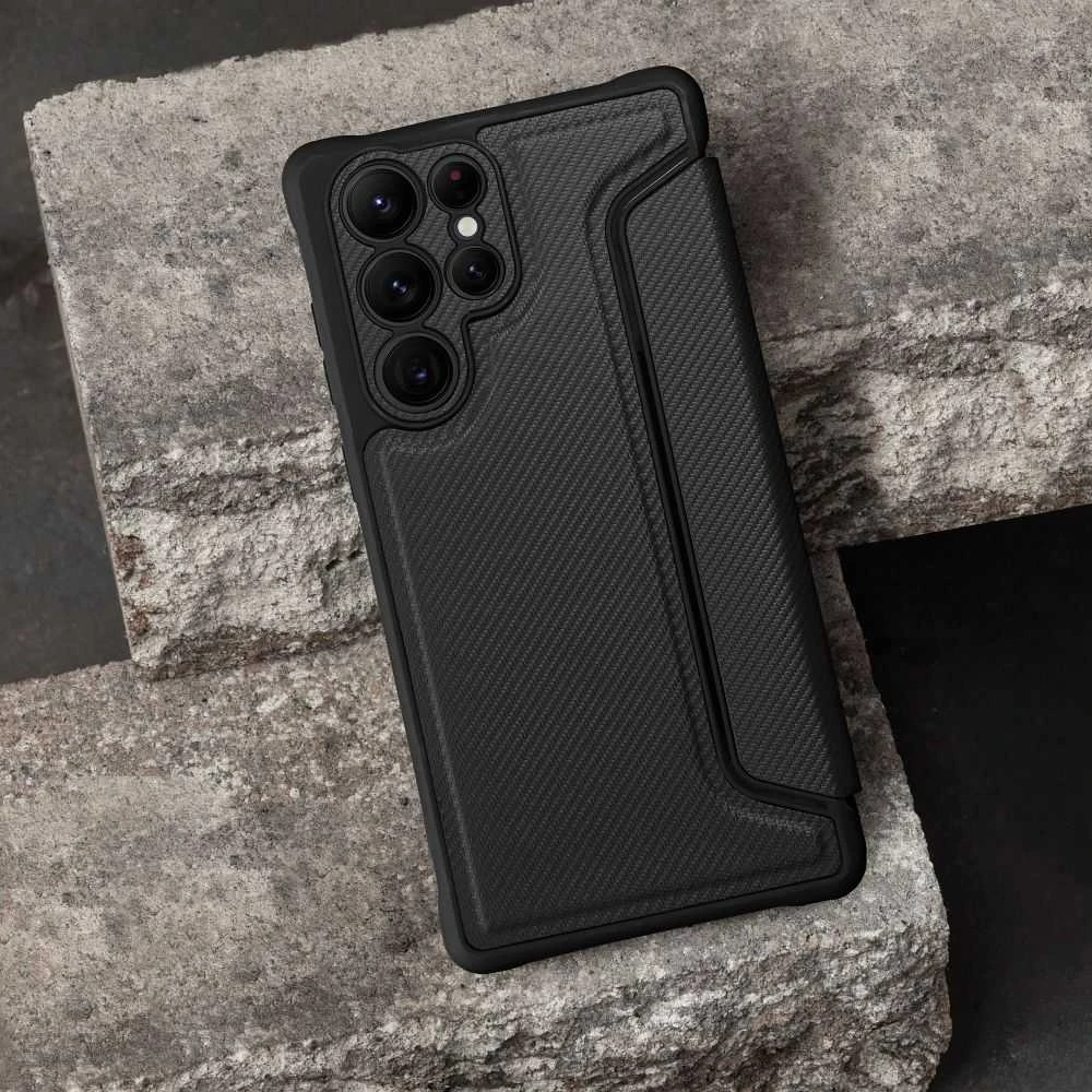 Dėklas Oem RAZOR Book skirtas Samsung Galaxy A05s juodos spalvos