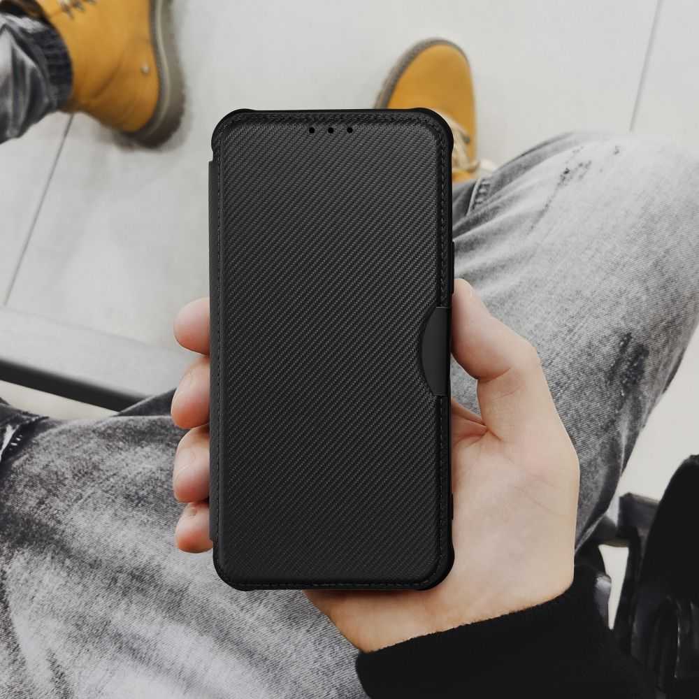 Dėklas Oem RAZOR Book skirtas Xiaomi Redmi Note 11 / 11S juodos spalvos