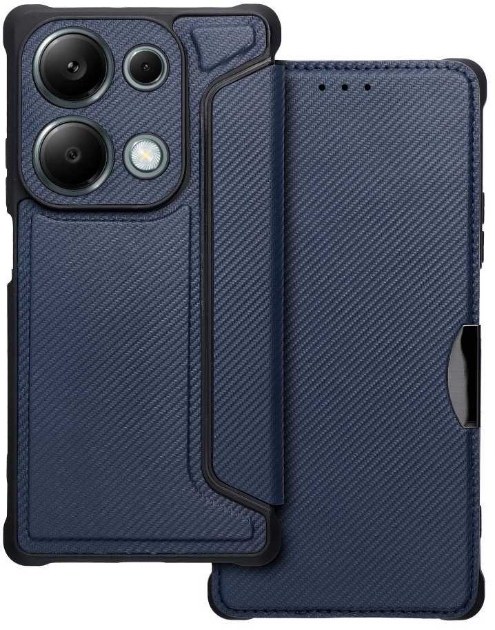 Dėklas Oem RAZOR Book skirtas Xiaomi Redmi Note 13 Pro 4G / POCO M6 Pro 4G mėlynos spalvos