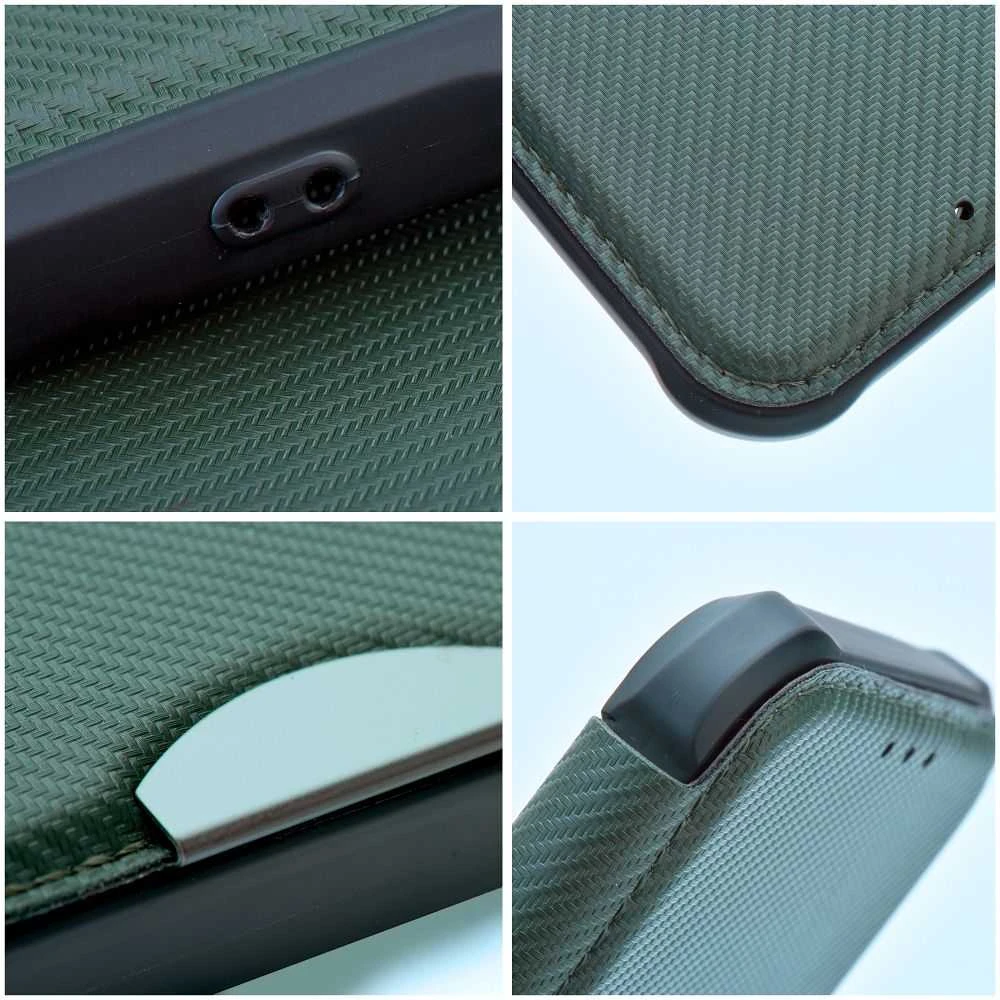 Dėklas Oem RAZOR Book skirtas Xiaomi Redmi Note 13 Pro 4G / POCO M6 Pro 4G dark žalios spalvos