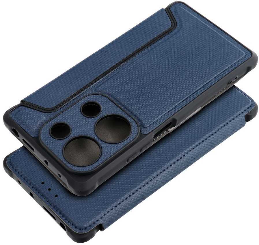 Dėklas Oem RAZOR Book skirtas Xiaomi Redmi Note 13 Pro 4G / POCO M6 Pro 4G mėlynos spalvos