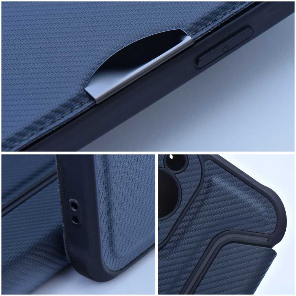Dėklas Oem RAZOR Book skirtas Xiaomi Redmi Note 13 Pro 4G / POCO M6 Pro 4G mėlynos spalvos