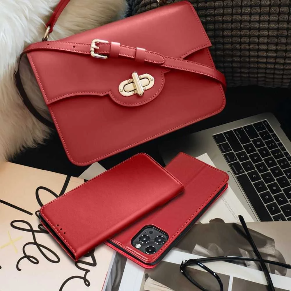 Forcell Oem SMART PRO Book leather dėklas skirtas Samsung Galaxy A13 4G claret