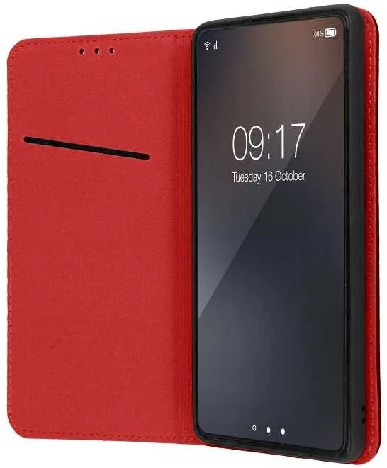 Forcell Oem SMART PRO knygelės tipo telefono dėklas, skirtas „Samsung Galaxy S22 Ultra“ (S908), raudonas