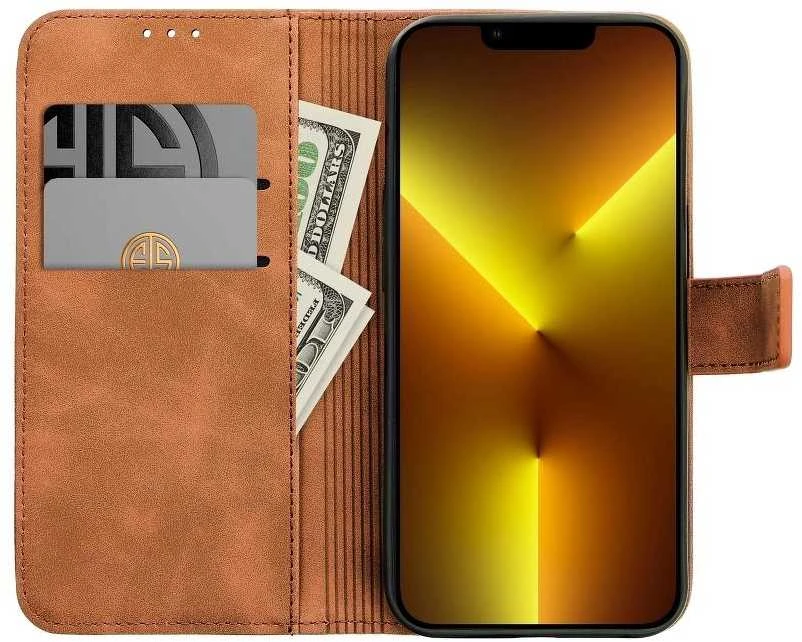 Forcell Oem TENDER Book Dėklas skirtas Xiaomi Redmi Note 10 / 10S rudos spalvos