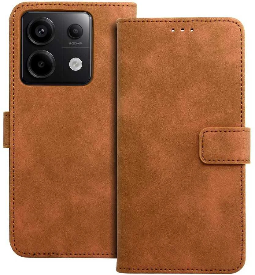 Oem TENDER Book Dėklas skirtas Xiaomi Redmi Note 13 Pro 5G rudos spalvos