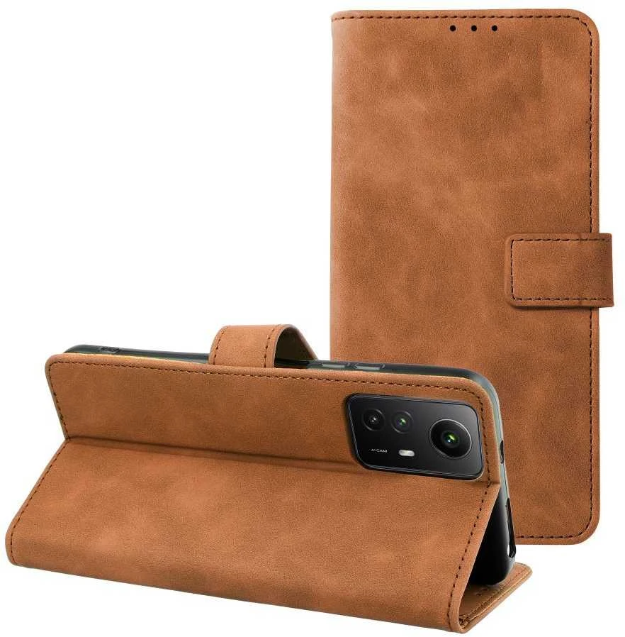 Oem TENDER Book dėklas skirtas Xiaomi Redmi Note 12S rudos spalvos