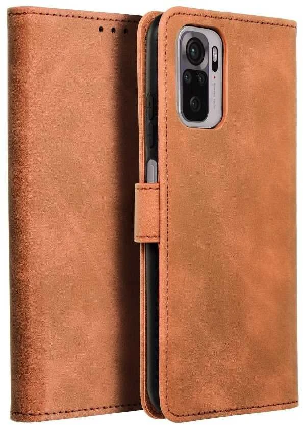 Forcell Oem TENDER Book Dėklas skirtas Xiaomi Redmi Note 10 / 10S rudos spalvos