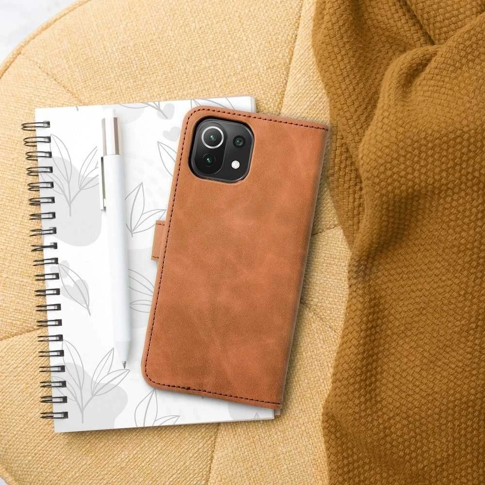 Forcell Oem TENDER Book Dėklas skirtas Xiaomi Redmi Note 10 / 10S rudos spalvos