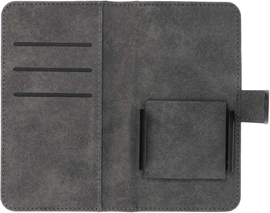 Oem Universal book dėklas COMMON dydis S skirtas Apple iPhone 12 / 13 / Samsung Galaxy S6 / A5 2016 / XCOVER 4 / S22 / HUAWEI P8 2017 juodos spalvos