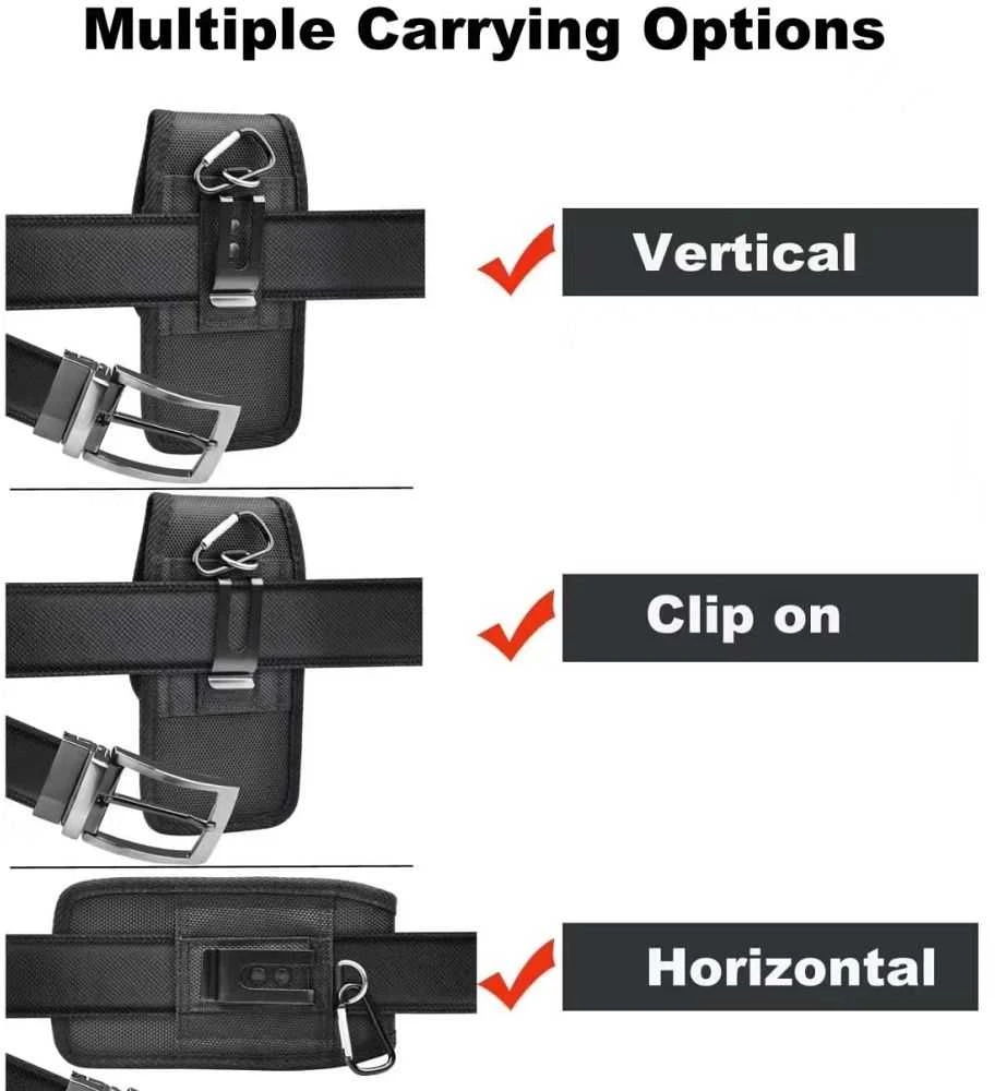 Oem Vertical universalus dėklas OXFORD modelis 4 skirtas Apple iPhone 13 PRO MAX / Samsung Galaxy S21 Ultra / XIAOMI 12 Ultra juodos spalvos