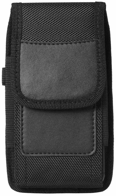 Oem Vertical universalus dėklas OXFORD modelis 4 skirtas Apple iPhone 13 PRO MAX / Samsung Galaxy S21 Ultra / XIAOMI 12 Ultra juodos spalvos