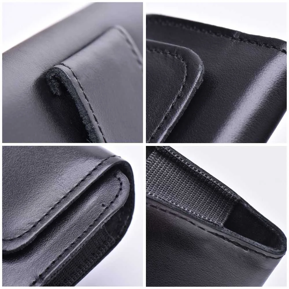Oem Dėklas na telefon skórzane na dirželis poziome do iPhone 13 PRO MAX / 14 PRO MAX / Samsung S21 PLUS / S20 FE / A50 / A51 5G / Huawei P30 PRO / P40 PRO / OPPO A98 5G Royal dydis XL juoda