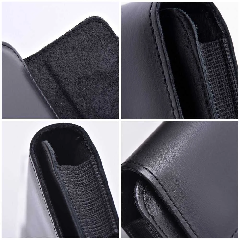 Dėklas Oem ROYAL universal horizontal leather belt holster size V skirtas Samsung Galaxy FLIP 1 / 2 / 3 / 4 / Huawei P50 Pocket / Motorola RAZR 5G juodos spalvos