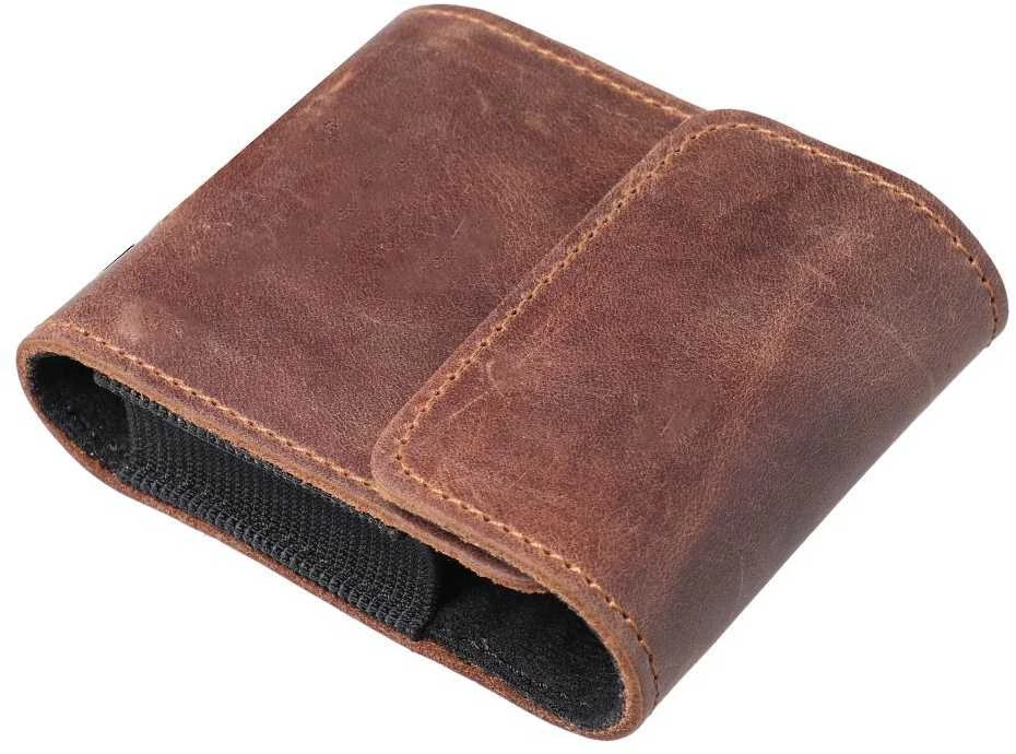 Dėklas Oem ROYAL Crazy Horse universal horizontal leather belt holster size V skirtas Samsung Galaxy FLIP 1 / 2 / 3 / 4 / Huawei P50 Pocket / Motorola RAZR 5G rudos spalvos