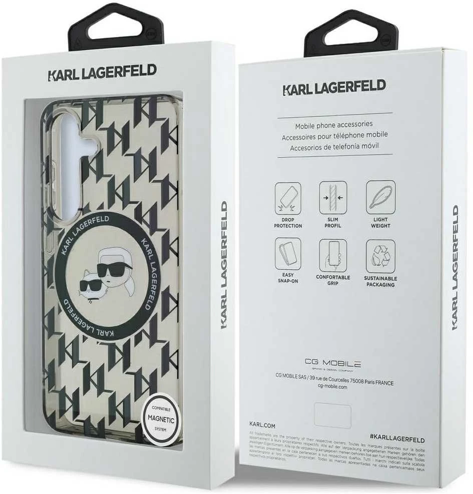 Dėklas Karl Lagerfeld sagutė Karl & Choupette Heads On KL Pattern MagSafe Samsung Galaxy