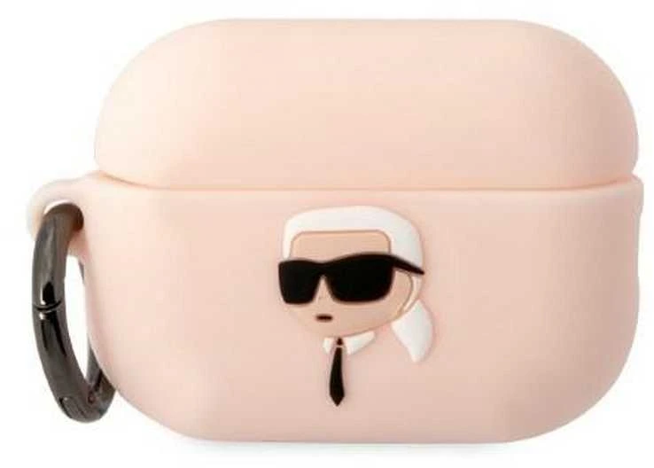 Karl Lagerfeld KLAP2RUNIKP AirPods Pro 2(2022/2023) dėklas rožinės spalvos Silicone Karl Head 3D