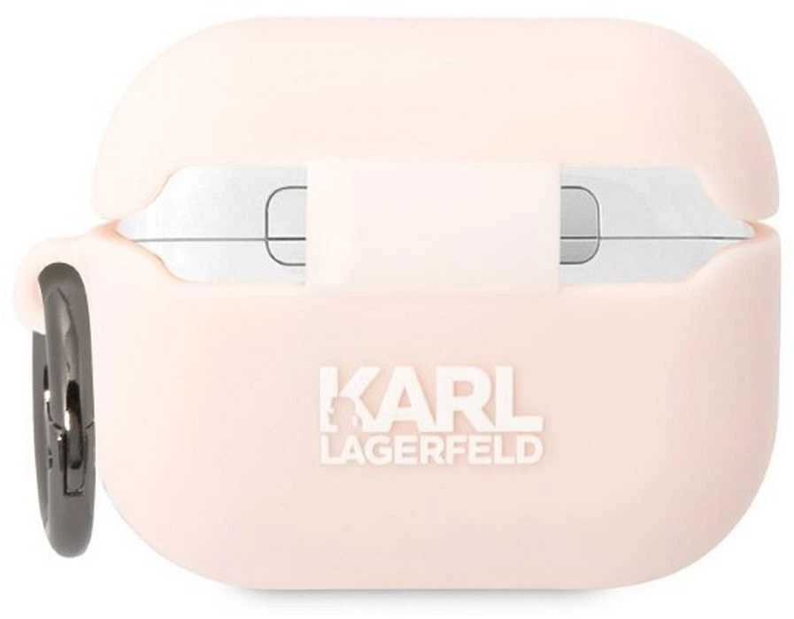 Karl Lagerfeld KLAPRUNCHP AirPods Pro dėklas rožinės spalvos Silicone Choupette Head 3D