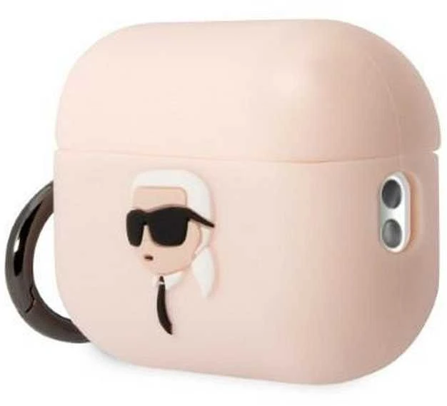 Karl Lagerfeld KLAP2RUNIKP AirPods Pro 2(2022/2023) dėklas rožinės spalvos Silicone Karl Head 3D