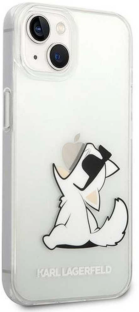 Karl Lagerfeld dėklas, skirtas iPhone 14 Plus 6,7 KLHCP14MCFNRC permatomas kietas dėklas Choupette Fun