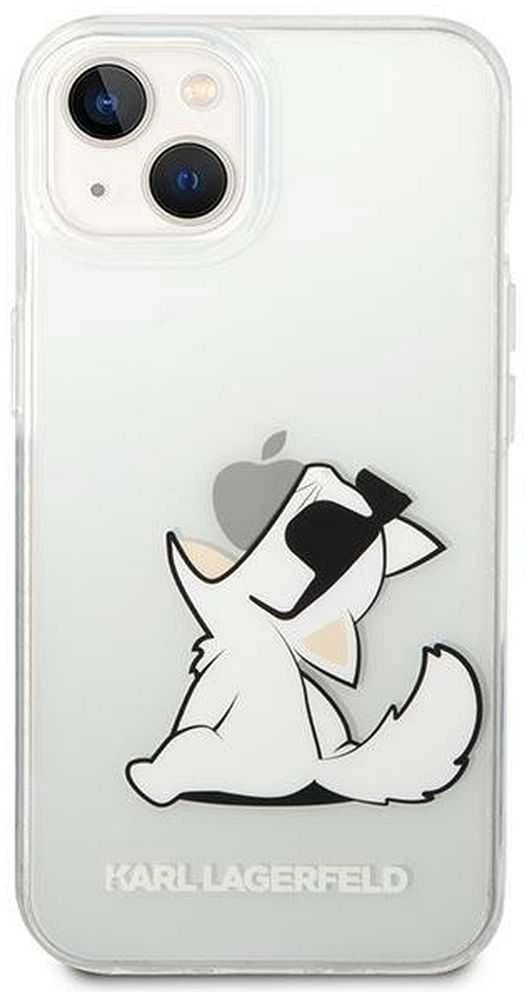 Karl Lagerfeld dėklas, skirtas iPhone 14 Plus 6,7 KLHCP14MCFNRC permatomas kietas dėklas Choupette Fun
