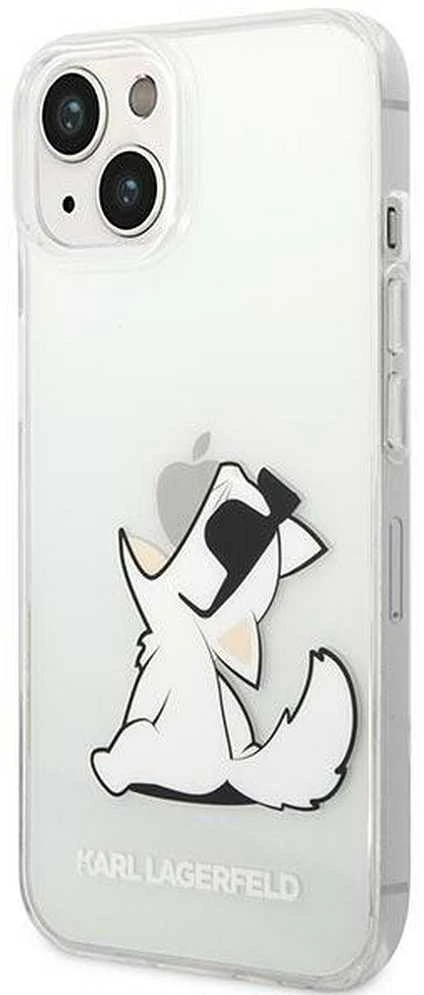 Karl Lagerfeld dėklas, skirtas iPhone 14 Plus 6,7 KLHCP14MCFNRC permatomas kietas dėklas Choupette Fun