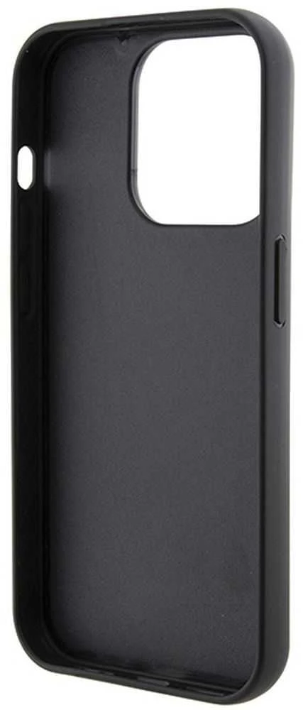 Karl Lagerfeld KLHCP14LGSACHPK Apple iPhone 14 Pro 6.1″ juodos spalvos kietas dėklas Gripstand Saffiano Choupette