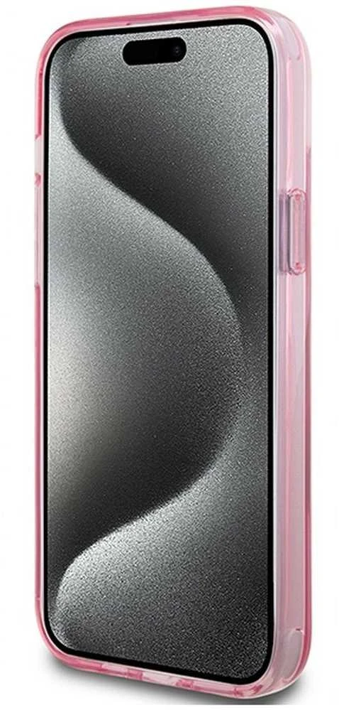 Karl Lagerfeld KLHMP15MHMRSKCP Apple iPhone 15 Plus / 14 Plus 6.7″ rožinės spalvos kietas dėklas Ring Stand Karl&Cho
