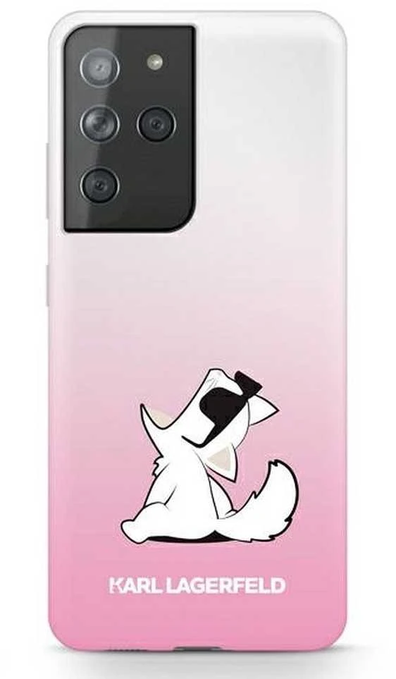 Karl Lagerfeld KLHCS21LCFNRCPI S21 Ultra G998 kietas dėklas rožinės spalvos Choupette Fun