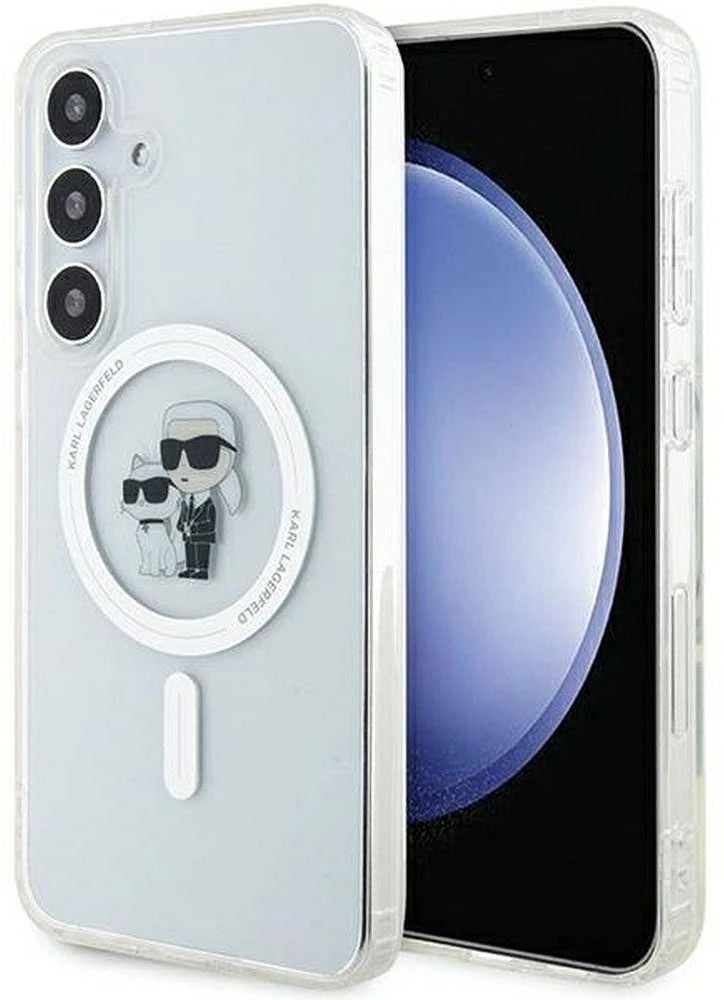 Samsung Galaxy S24 Karl Lagerfeld Dėklas IML Karl&Choupette MagSafe (KLHMS24SHGKCNOT) skaidrus