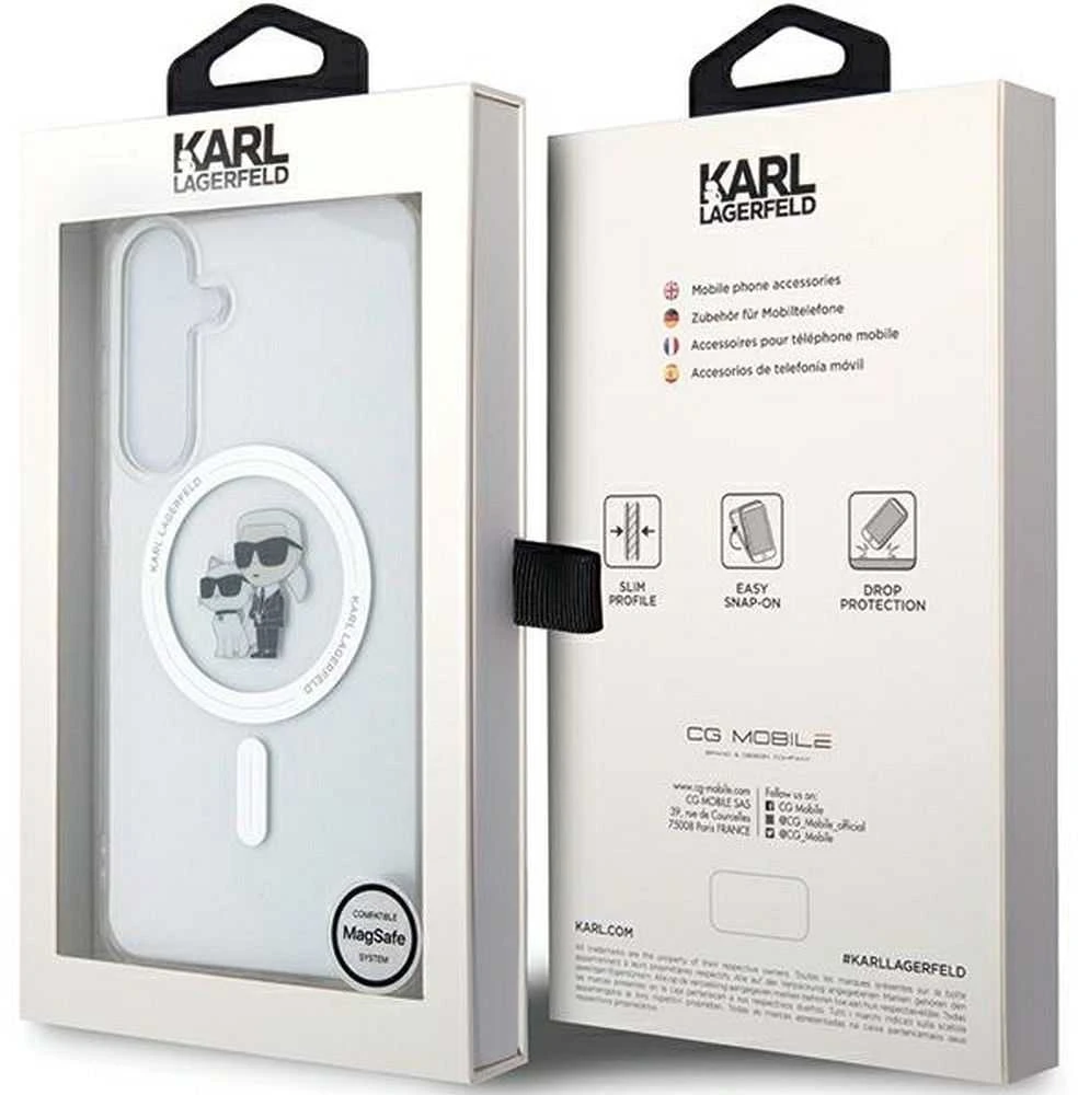 Samsung Galaxy S24 Karl Lagerfeld Dėklas IML Karl&Choupette MagSafe (KLHMS24SHGKCNOT) skaidrus
