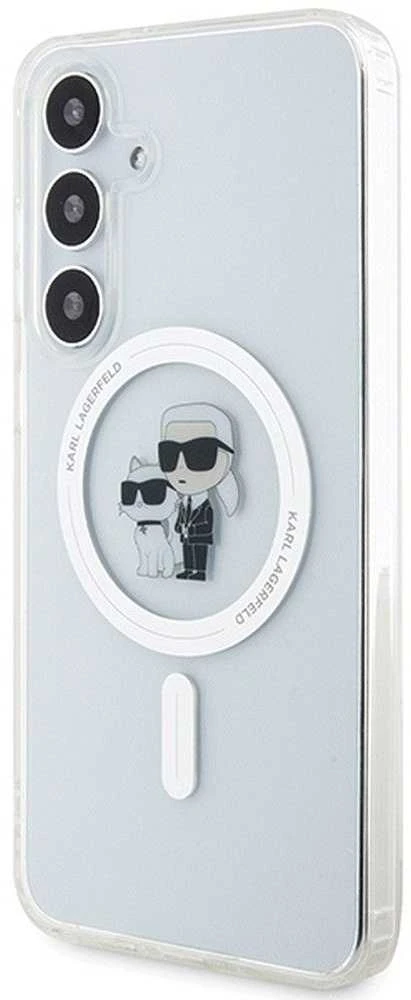 Samsung Galaxy S24 Karl Lagerfeld Dėklas IML Karl&Choupette MagSafe (KLHMS24SHGKCNOT) skaidrus