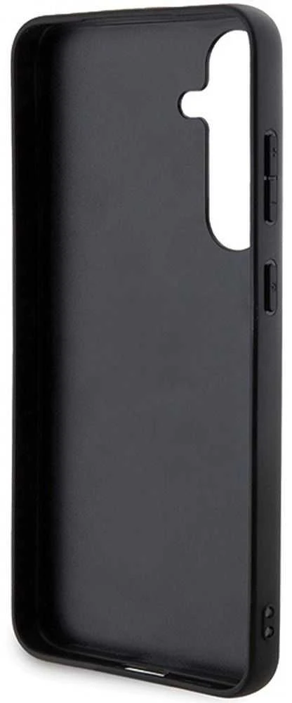 Samsung Galaxy S24 Plus Karl Lagerfeld dėklas Saffiano Karl & Choupette Metal Pin (KLHCS24MPSAKCMPK) juodos spalvos