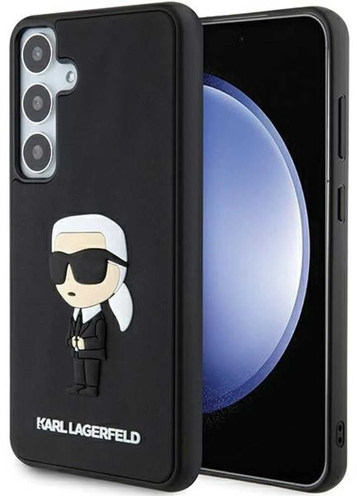Karl Lagerfeld KLHCS24M3DRKINK S24+ S926 juodos spalvos kietas dėklas 3D Rubber Ikonik