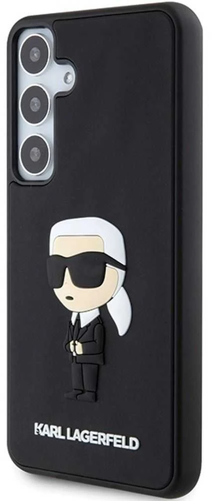 Karl Lagerfeld KLHCS24M3DRKINK S24+ S926 juodos spalvos kietas dėklas 3D Rubber Ikonik