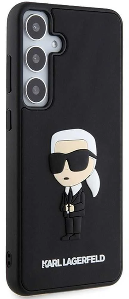 Karl Lagerfeld KLHCS24M3DRKINK S24+ S926 juodos spalvos kietas dėklas 3D Rubber Ikonik