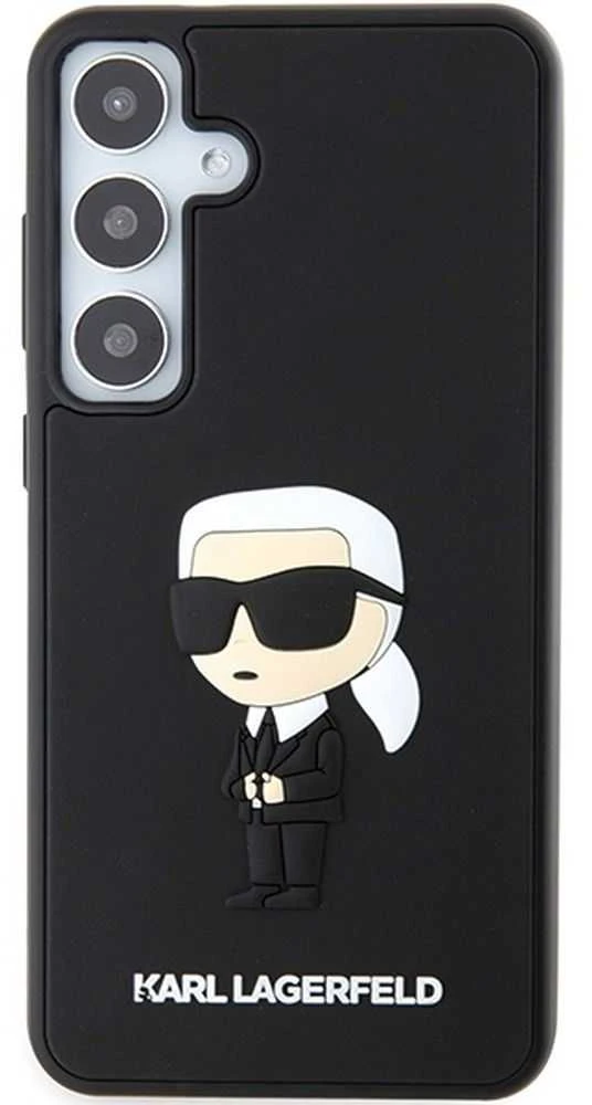 Karl Lagerfeld KLHCS24M3DRKINK S24+ S926 juodos spalvos kietas dėklas 3D Rubber Ikonik